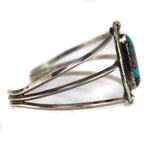 Nancy Edsitty – Navajo – Turquoise and Silver Squash Blossom Necklace with Unsigned Turquoise and Silver Bracelet and Ring Set c. 1960-70s