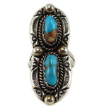 Nancy Edsitty – Navajo – Turquoise and Silver Squash Blossom Necklace with Unsigned Turquoise and Silver Bracelet and Ring Set c. 1960-70s
