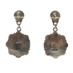 Tyler Brown - Navajo - Kingman Turquoise Cluster and Sterling Silver Post Earrings c. 2000s, 2" x 1.125"