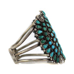 Zuni - Turquoise Cluster and Silver Bracelet c. 1930s, size 6.5