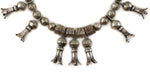Attributed to John Yazzie - Navajo - Silver Beaded Squash Blossom Necklace  c. 1950-60s, 25" length