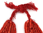 19-Strand Coral Beaded Necklace c. 1960-70s, 22" length