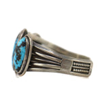 Navajo - Turquoise and Silver Row Bracelet c. 1920s, size 6.75