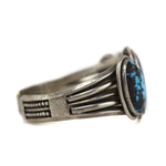 Navajo - Turquoise and Silver Row Bracelet c. 1920s, size 6.75