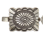 Navajo - Silver Link Concho Belt with Stamped Design c. 1950-60s, 35" length