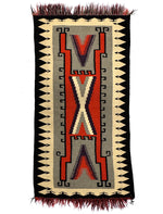 Navajo Crystal Storm Pattern Rug 1940s, 54" x 29"