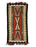 Navajo Crystal Storm Pattern Rug 1940s, 54" x 29"