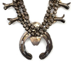 Navajo Turquoise and Silver Squash Blossom Necklace c. 1960-70s, 26" length