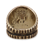 Navajo - Turquoise and Silver Ring with Stamped Design c. 1960s, size 10.75