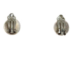 Zuni - Multi-Stone Inlay and Silver Clip-On Earrings c. 1950s, 0.5" diameter