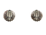 Zuni - Turquoise Petit Point and Silver Clip-On Earrings c. 1930-40s, 0.875" diameter