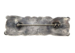Navajo - Turquoise and Silver Pin with Stamped Design c. 1930-40s, 0.75" x 1.125"