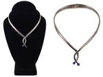 Mexican - Lapis Lazuli and Sterling Silver Choker c. 1960-70s, 14" length