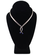 Mexican - Lapis Lazuli and Sterling Silver Choker c. 1960-70s, 14" length