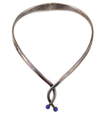 Mexican - Lapis Lazuli and Sterling Silver Choker c. 1960-70s, 14" length