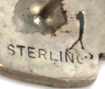 Marcus Lomayestewa - Hopi - Sterling Silver Overlay Corn Maiden Post Earrings c. 1970-80s, 0.5" x 0.5"