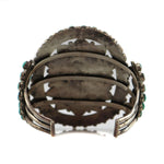 Zuni - Turquoise Petit Point Cluster and Silver Row Bracelet c. 1950s, size 7