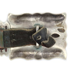 Navajo - Turquoise, Silver, and Leather Concho Belt with Stamped Design c. 1950-60s, 29" size waist