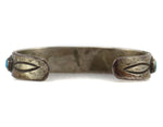 Navajo - Turquoise and Silver Row Bracelet c. 1920s, size 6.75