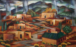 Tony Abeyta (b. 1965) - Rain Over Town