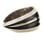 Marco Patania - Contemporary Meteorite and Sterling Silver Bracelet with Stamped Interior Design, size 7