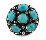 Marco Patania - Contemporary Supernova Turquoise Cluster and Sterling Silver Ring with Stamped Design, size 10.25