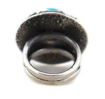 Marco Patania - Contemporary Supernova Turquoise Cluster and Sterling Silver Ring with Stamped Design, size 10.25
