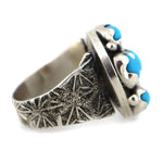 Marco Patania - Contemporary Sleeping Beauty Turquoise Cluster and Sterling Silver Ring, size 7