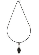 Marco Patania - Contemporary Meteorite and Sterling Silver Pendant with Stamped Design and Chain, 2" x 0.75" pendant