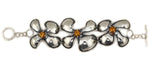 Sam Patania - Contemporary Citirine and Sterling Silver Daisy Chain Bracelet, 9" length