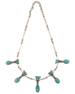 Sam Patania - Number 8 Turquoise and Sterling Silver Link Necklace c. 2025, 21" length