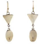 Sam Patania - Number 8 Turquoise and Sterling Silver French Hook Earrings with Dangle Design c. 2025, 2.625" x 0.625"
