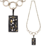Sam Patania - Contemporary Moissanite, 14K Gold, and Sterling Silver "Star Chaos" with Chain, 3" x 1.25" pendant
