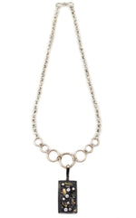 Sam Patania - Contemporary Moissanite, 14K Gold, and Sterling Silver "Star Chaos" with Chain, 3" x 1.25" pendant