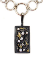Sam Patania - Contemporary Moissanite, 14K Gold, and Sterling Silver "Star Chaos" with Chain, 3" x 1.25" pendant
