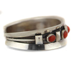 Frank Patania, Jr. & Thunderbird Shop - Coral and Sterling Silver Bracelet c. 1960s, size 6.5