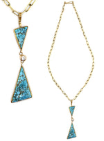 Sam Patania - Diamond, Number 8 Turquoise, and 18K Gold Necklace c. 2024, 20" length