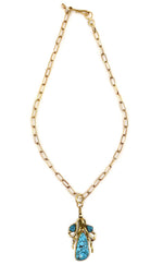 Sam Patania - Number 8 Turquoise and 18K White and Yellow Gold "Blossom" Necklace c. 2024, 20" length