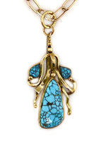 Sam Patania - Number 8 Turquoise and 18K White and Yellow Gold "Blossom" Necklace c. 2024, 20" length