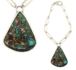 Sam Patania - Royston Turquoise and Sterling Silver "Rustic" Necklace c. 2025, 3.75" x 2.75" pendant