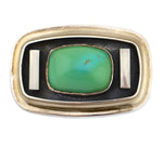 Patania Limited Edition Collection - Supernova Turquoise and Sterling Silver Belt Buckle, 1.5" x 2.25"