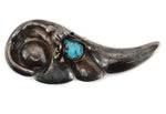 Frank Patania, Sr. (1899-1964) - Turquoise and Silver Pin with Wing Design c. 1930-40s, 4" x 1.75"