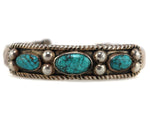 Attributed to Frank Patania, Sr. (1899-1964) - Black Web Number 8 Turquoise and Silver Bracelet c. 1950-60s, size 6