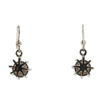 Sam Patania - "Dream Earrings" Smoky Quartz and Sterling Silver French Hook Earrings, 1.25" x 0.5"