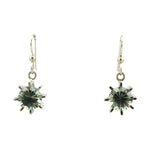 Sam Patania - "Dream Earrings" Green Amethyst and Sterling Silver French Hook Earrings, 1.25" x 0.5"