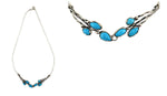 Sam Patania - Turquoise and Sterling Silver Six Stone Vine Necklace, 15" length