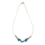 Sam Patania - Turquoise and Sterling Silver Six Stone Vine Necklace, 15" length