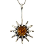 Sam Patania - "Brilliant Star Pendant" Citrine and Sterling Silver Necklace, 18" length