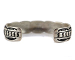 Tillie Jon - Navajo - Sterling Silver Bracelet with Stamped Design c. 1970s, size 7