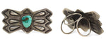 Navajo - Turquoise and Silver Three-Ring Scarf Slider c. 1930s, 1.25" x 2.375" x 1.25"